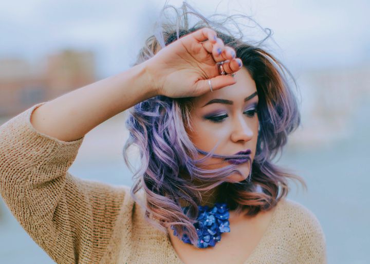 siwo-fioletowe wlosy