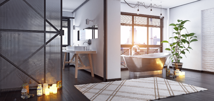 styl industrialny lazienka