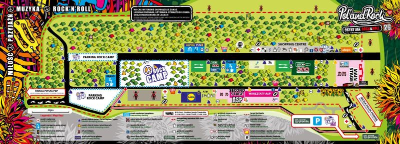 Mapa festiwalu Pol’and’rock Festiwal